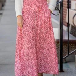 Petunia Button Accented Maxi Skirt