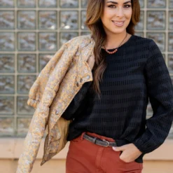 Dashed Cinched Sleeve Blouse -Women's Clothing Store untitled 0798 28b5270c d94a 493a 8cbe 2a88fd5e3bfd