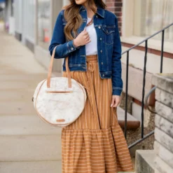 Mixed Stripes Ruffle Bottom Midi Skirt -Women's Clothing Store untitled 0802 1c01f50a 25da 4903 b73c 54a224c0d7c2