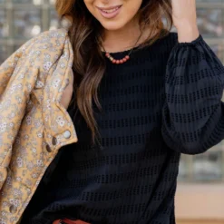 Dashed Cinched Sleeve Blouse -Women's Clothing Store untitled 0802 2edaa162 93b7 423a a95a c2ae407d3bdd