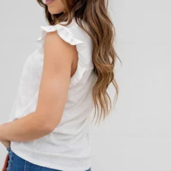 Simple Ruffle Trim V Tank -Women's Clothing Store untitled 0818 3831b1da 411c 4c37 85fd cd00e6f4342d