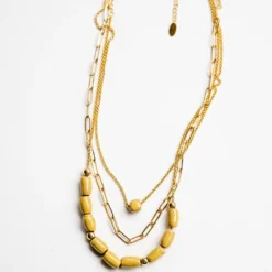 Bel Koz Elongated Clay Bead Layered Necklace -Women's Clothing Store untitled 0819 187065