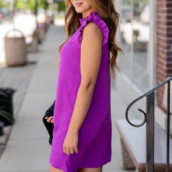 Classic Ruffle Trim Tank Dress -Women's Clothing Store untitled 0858