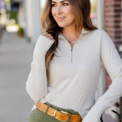 Textured Stripes Quarter Zip Pullover -Women's Clothing Store untitled 0863 d6dfbdc7 61e0 49de 8b0f 84207a14e512