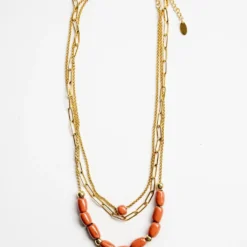 Bel Koz Elongated Clay Bead Layered Necklace -Women's Clothing Store untitled 0905 607432