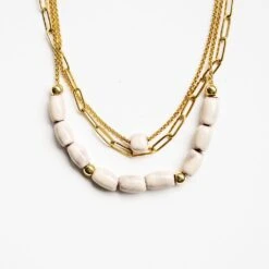 Bel Koz Elongated Clay Bead Layered Necklace -Women's Clothing Store untitled 0935 755048