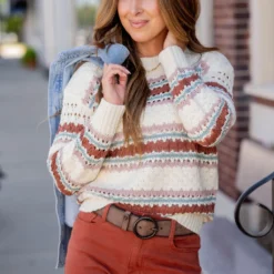 Chic Striped Woven Sweater -Women's Clothing Store untitled 0936 8b405b17 f224 49d2 8358 58597f048ef6