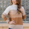 Ombre Striped Turtleneck Sweater