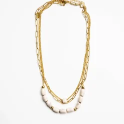 Bel Koz Elongated Clay Bead Layered Necklace -Women's Clothing Store untitled 0949 769096