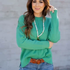 Raw Stitched Side Slit Sweater 31 Raw Stitched Side Slit Sweater -Women's Clothing Store untitled 0959