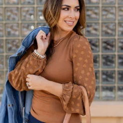 Dotted Sleeve Solid Body Blouse -Women's Clothing Store untitled 0971 74992a7d 86e1 48f9 824e 38aa326cc174