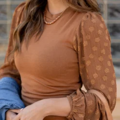 Dotted Sleeve Solid Body Blouse -Women's Clothing Store untitled 0973 f76b826a aec0 48c4 94eb e22a3836d6cb