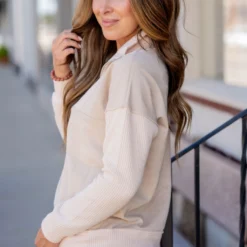 Ribbed Accents Pullover -Women's Clothing Store untitled 0984 0c6c26f9 1e4f 45fd 9045 d07baa162e73