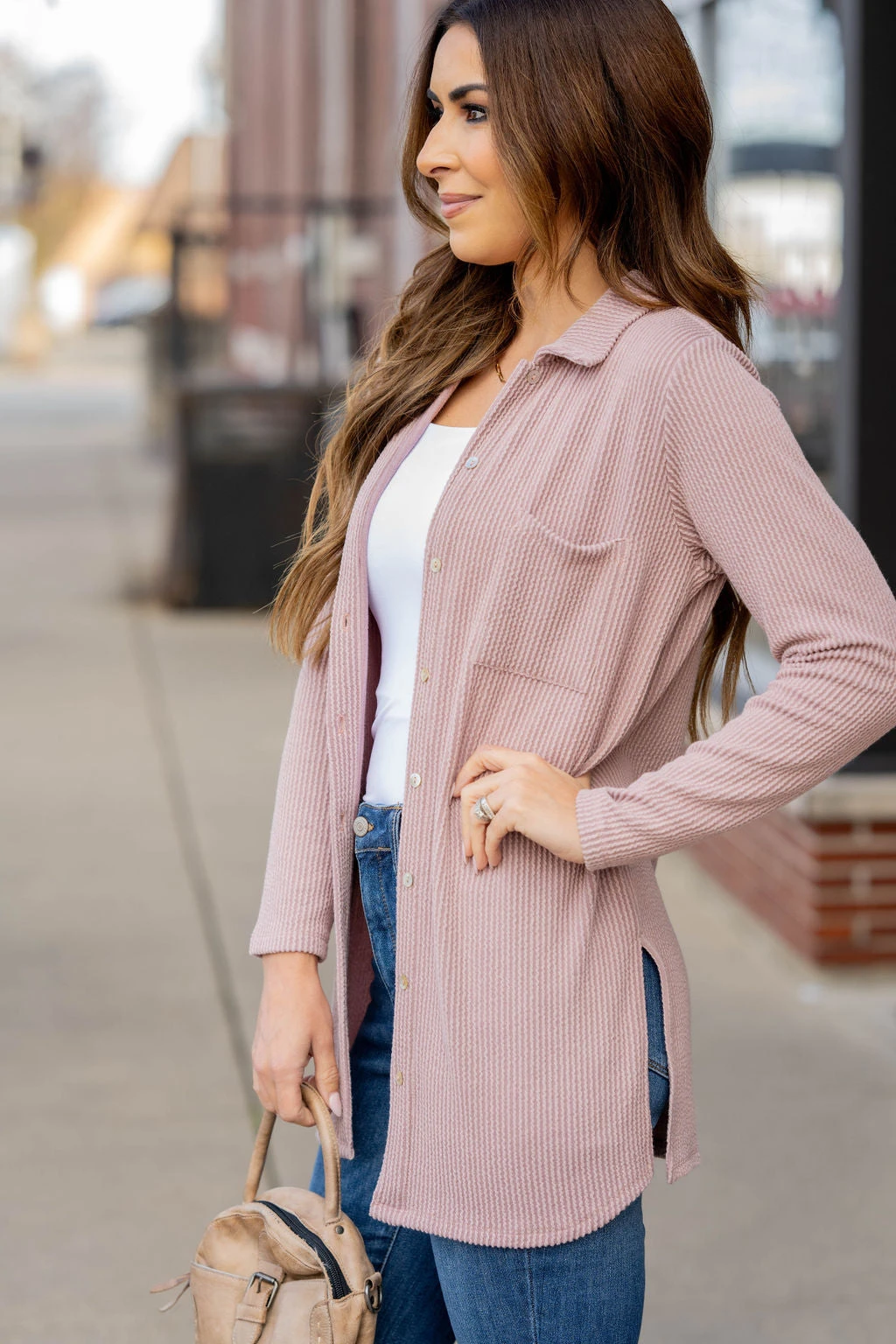 Heavily Ribbed Tunic Shacket 1 Heavily Ribbed Tunic Shacket