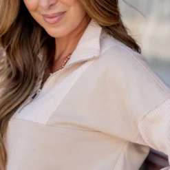 Ribbed Accents Pullover -Women's Clothing Store untitled 0986 ade0a6b3 bd48 4694 aa22 a0404f588256