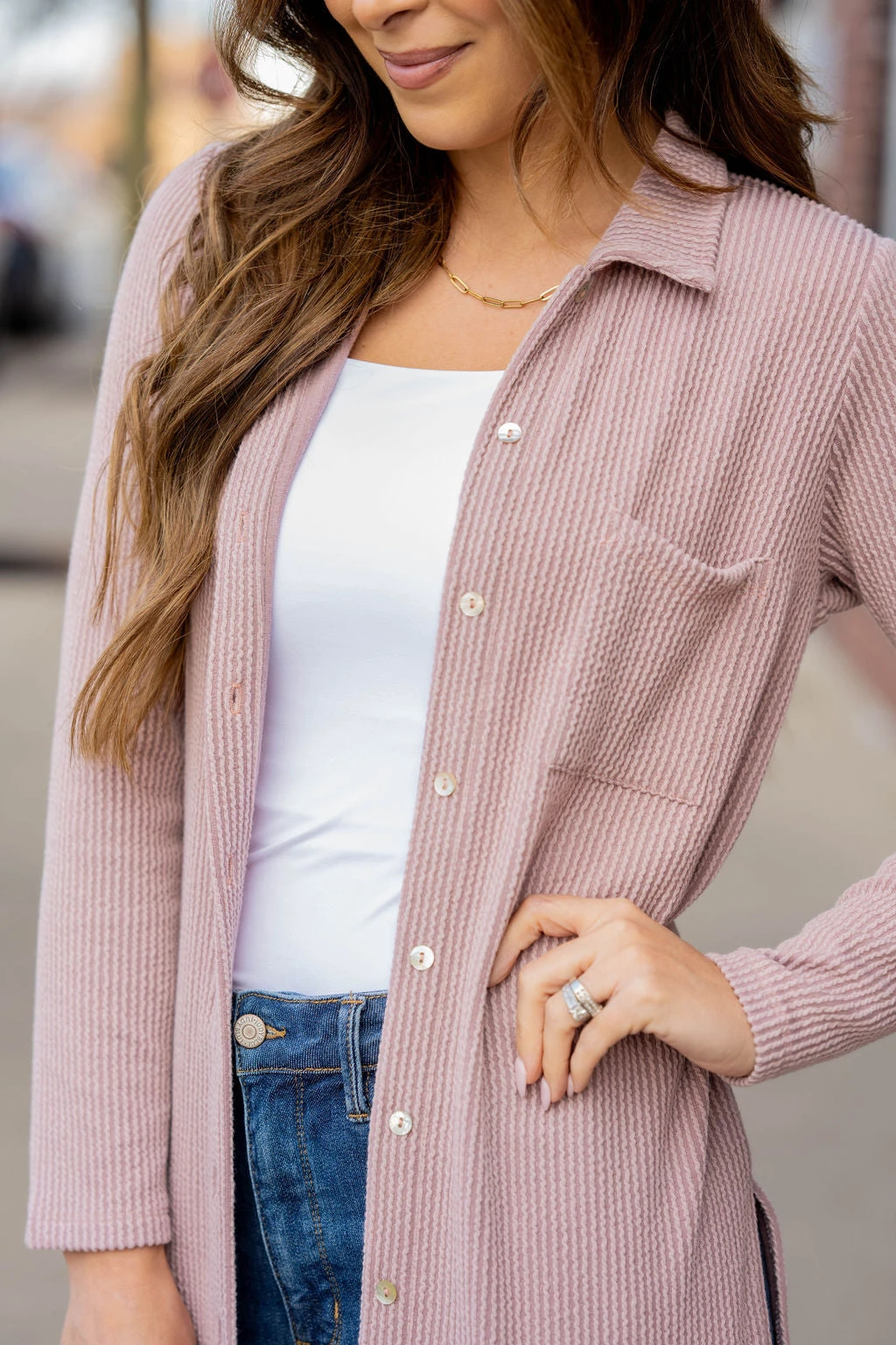 Heavily Ribbed Tunic Shacket 9 Heavily Ribbed Tunic Shacket - Image 9