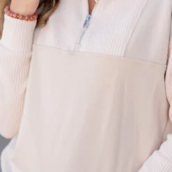 Ribbed Accents Pullover -Women's Clothing Store untitled 0995