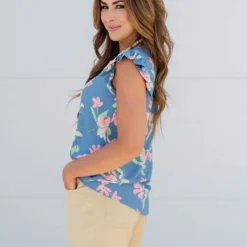 Painted Petals Ruffle Trim Tank -Women's Clothing Store untitled 0996 a1e187a5 5c0e 4d85 a326 ff1bb9f33569