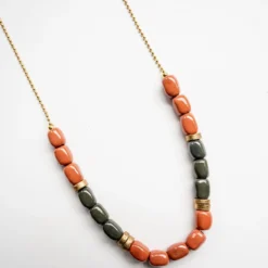 Bel Koz Mixed Elongated Clay Bead Necklace