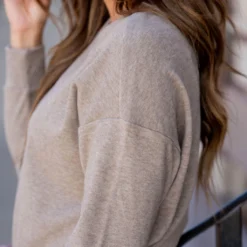 Heathered Long Sleeve Tee -Women's Clothing Store untitled 1037