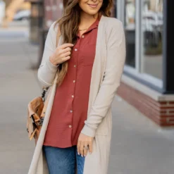 Lightly Waffled Tunic Cardigan 22 Lightly Waffled Tunic Cardigan -Women's Clothing Store untitled 1045