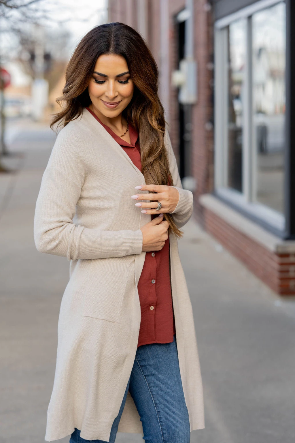 Lightly Waffled Tunic Cardigan 8 Lightly Waffled Tunic Cardigan - Image 8