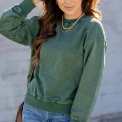 Acid Washed Crewneck Sweatshirt -Women's Clothing Store untitled 1051 4c9b992a 8ec1 49cc 9b8b 557594e2e312