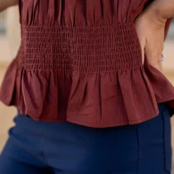 Ruched Stripes Blouse -Women's Clothing Store untitled 1056 97b17b06 730e 4527 abf6 cadb0fe216a2