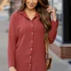 Classy Tunic Button Up Blouse