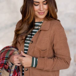 Thermal Side Slit Shacket -Women's Clothing Store untitled 1069 bc455b83 a3ed 4045 a1a2 14761786230b