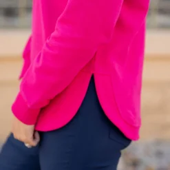 Lightly Textured Side Slit Sweatshirt -Women's Clothing Store untitled 1072 09172713 d96b 4457 a5a1 e2e25c0cf11d