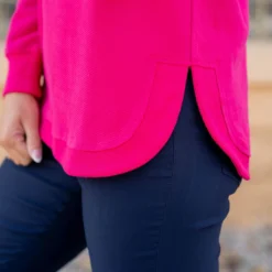 Lightly Textured Side Slit Sweatshirt -Women's Clothing Store untitled 1074 2aeb3897 14f5 4bab a603 dfaee3d15f8f