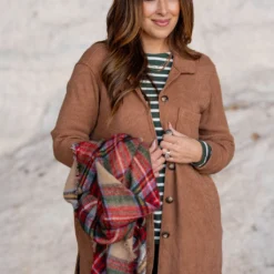 Thermal Side Slit Shacket -Women's Clothing Store untitled 1078 724906fc a42f 4e22 8208 25a40ae0a82c