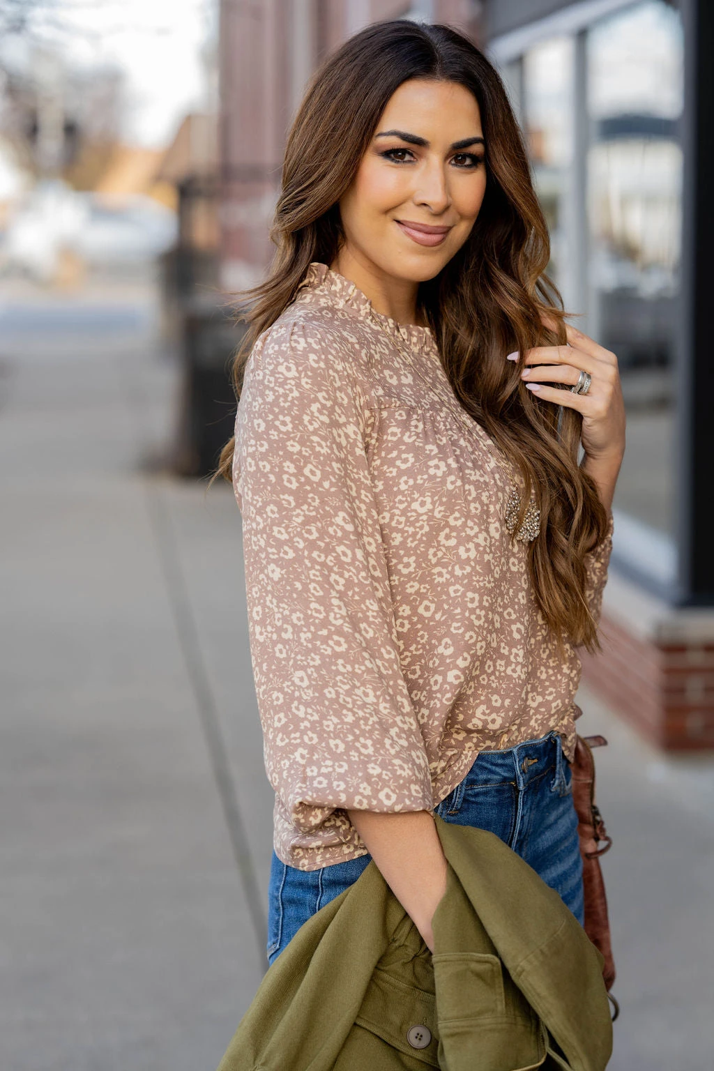 Vintage Floral Cinched Trim Blouse 2 Vintage Floral Cinched Trim Blouse - Image 2