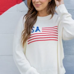 USA Stitched Sweater