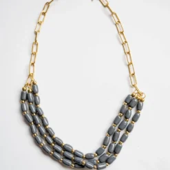 Bel Koz Triple Twist Elongated Clay Necklace -Women's Clothing Store untitled 1106 210655