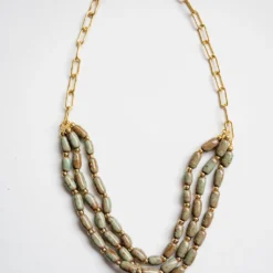 Bel Koz Triple Twist Elongated Clay Necklace -Women's Clothing Store untitled 1113 349659