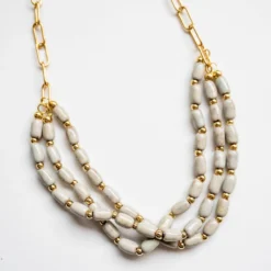 Bel Koz Triple Twist Elongated Clay Necklace -Women's Clothing Store untitled 1123 770747