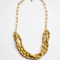 Bel Koz Triple Twist Elongated Clay Necklace -Women's Clothing Store untitled 1131 520167