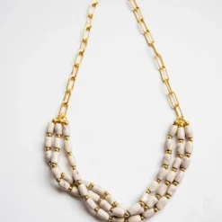 Bel Koz Triple Twist Elongated Clay Necklace -Women's Clothing Store untitled 1151 445133