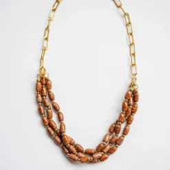 Bel Koz Triple Twist Elongated Clay Necklace -Women's Clothing Store untitled 1164 728682