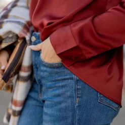 Dressy Cinched Neck Blouse -Women's Clothing Store untitled 1174