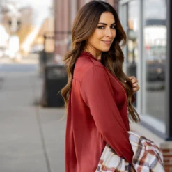 Dressy Cinched Neck Blouse -Women's Clothing Store untitled 1184