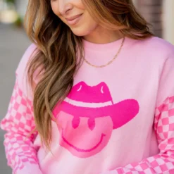 Checkered Cowgirl Sweater -Women's Clothing Store untitled 1189 d2d20767 b44a 4606 95fe 69291e50c01d