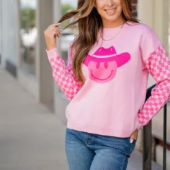 Checkered Cowgirl Sweater -Women's Clothing Store untitled 1197 13fffdb2 98e3 4f84 9ae5 71163705cc75