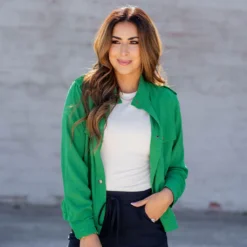 Lightweight Shoulder Accented Jacket -Women's Clothing Store untitled 1239