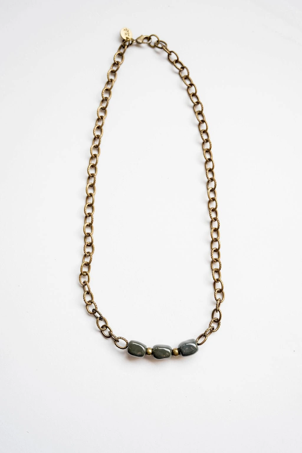 Bel Koz Simple Elongated Clay Bead Necklace 3 Bel Koz Simple Elongated Clay Bead Necklace - Image 3