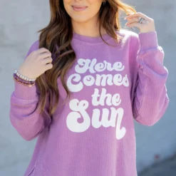 Here Comes The Sun Side Slit Graphic Crewneck 10 Here Comes The Sun Side Slit Graphic Crewneck -Women's Clothing Store untitled 1245
