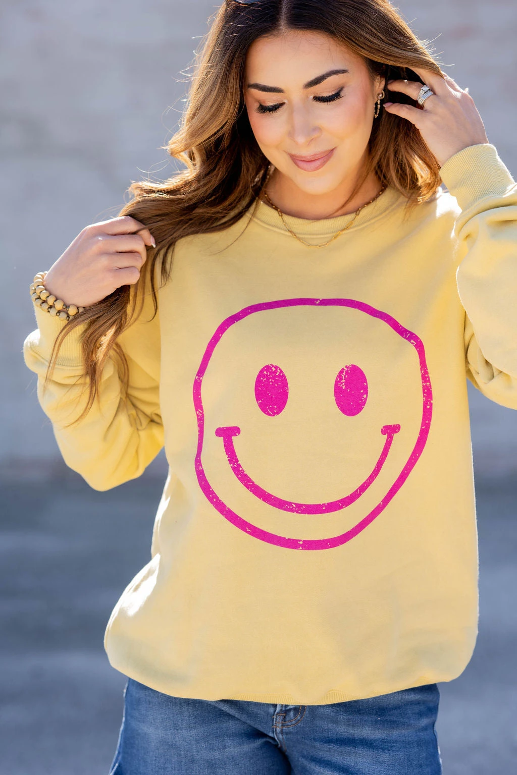 Smiley Face Graphic Crewneck 5 Smiley Face Graphic Crewneck - Image 5