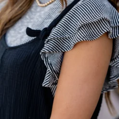 Gauze Tie Strap Romper -Women's Clothing Store untitled 1353